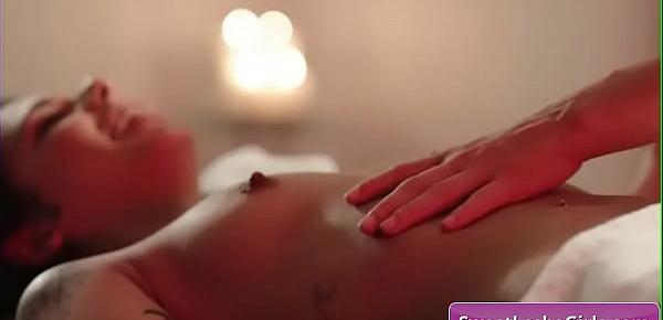 trendsSensual and horny teen lesbos Aidra Fox, Gina Valentina enjoy sex massage and pussy licking